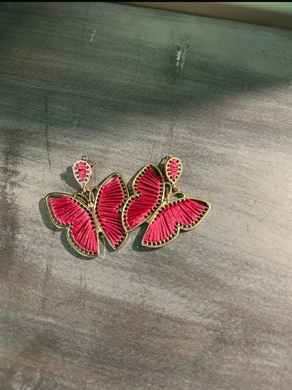 Pink Butterfly Drop Earrings - Women Jewelry